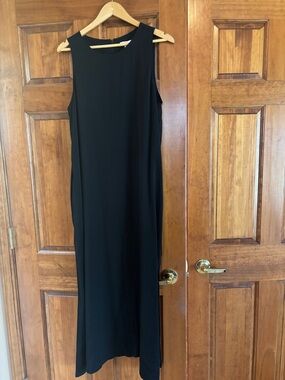 Nordstrom Black Sleeveless Straight Maxi Dress